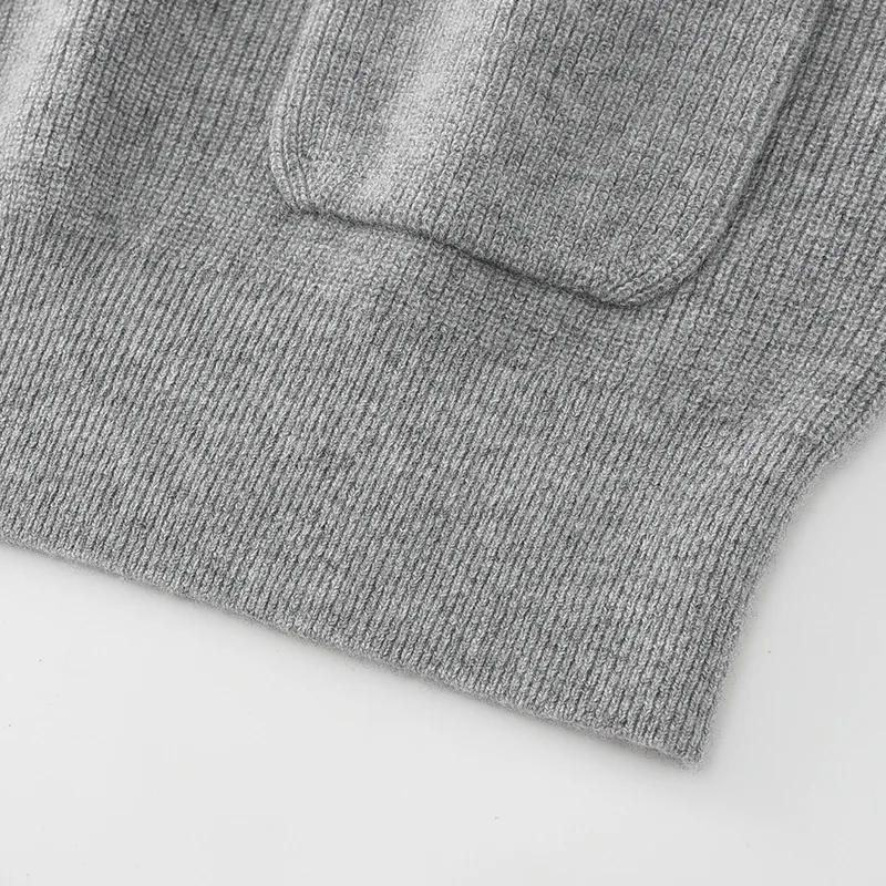 100% Cashmere, Cashmere sleeveless vest — Grey Tank, 14–15.5µm, Cashmere Garment / Women — detail view 6