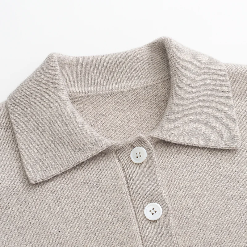100% Cashmere, Cashmere sleeveless vest — Beige Tank, 14–15.5µm, Cashmere Garment / Women — detail view 5