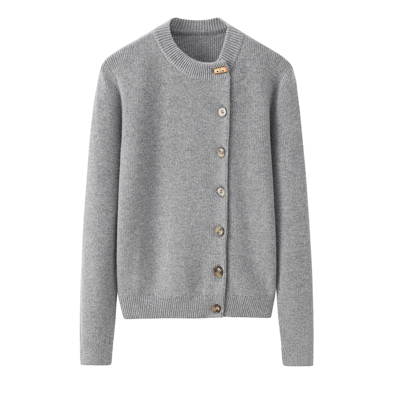 100% Cashmere, Cashmere knit sweater — Grey Chinese marketing overlay, 14–15.5µm, Cashmere Garment / Women — detail view 3