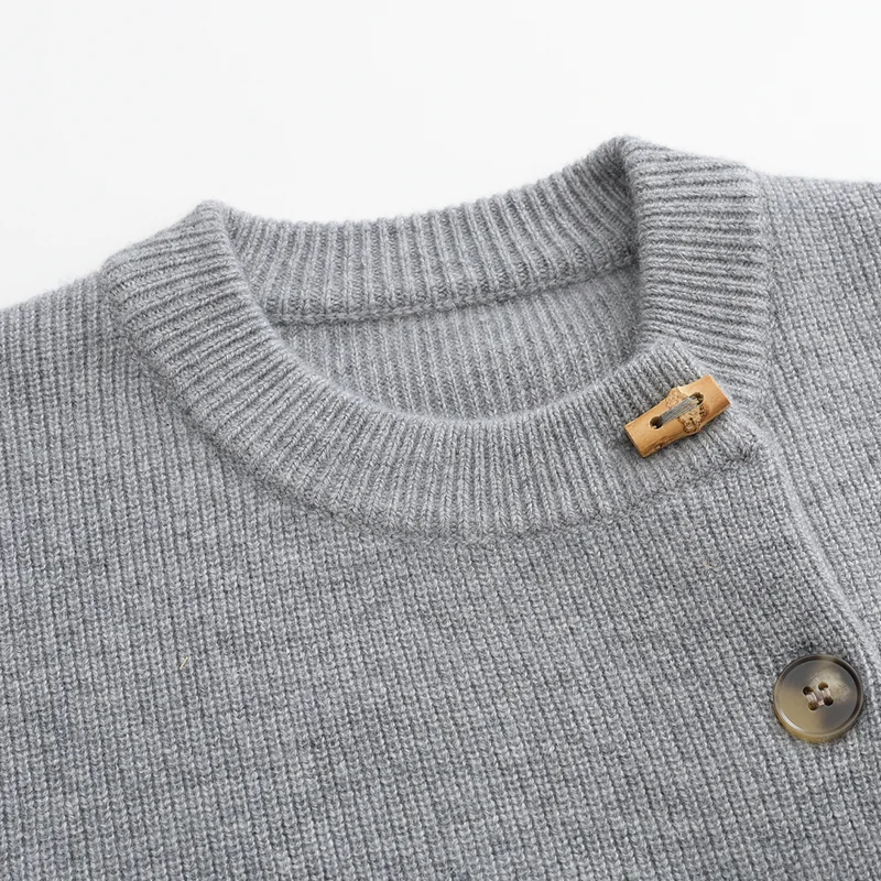 100% Cashmere, Cashmere knit sweater — Grey Chinese marketing overlay, 14–15.5µm, Cashmere Garment / Women — detail view 5