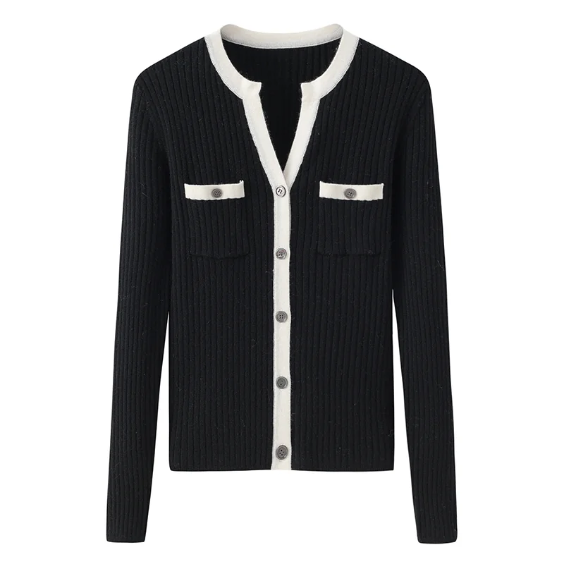 Cashmere button-front cardigan