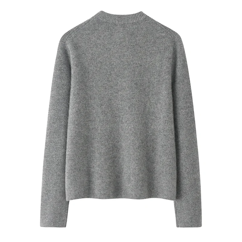 100% Cashmere, Cashmere knit sweater — Grey Chinese marketing overlay, 14–15.5µm, Cashmere Garment / Women — detail view 2