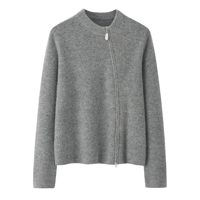 100% Cashmere, Cashmere knit sweater — Grey Chinese marketing overlay, 14–15.5µm, Cashmere Garment / Women — detail view 3