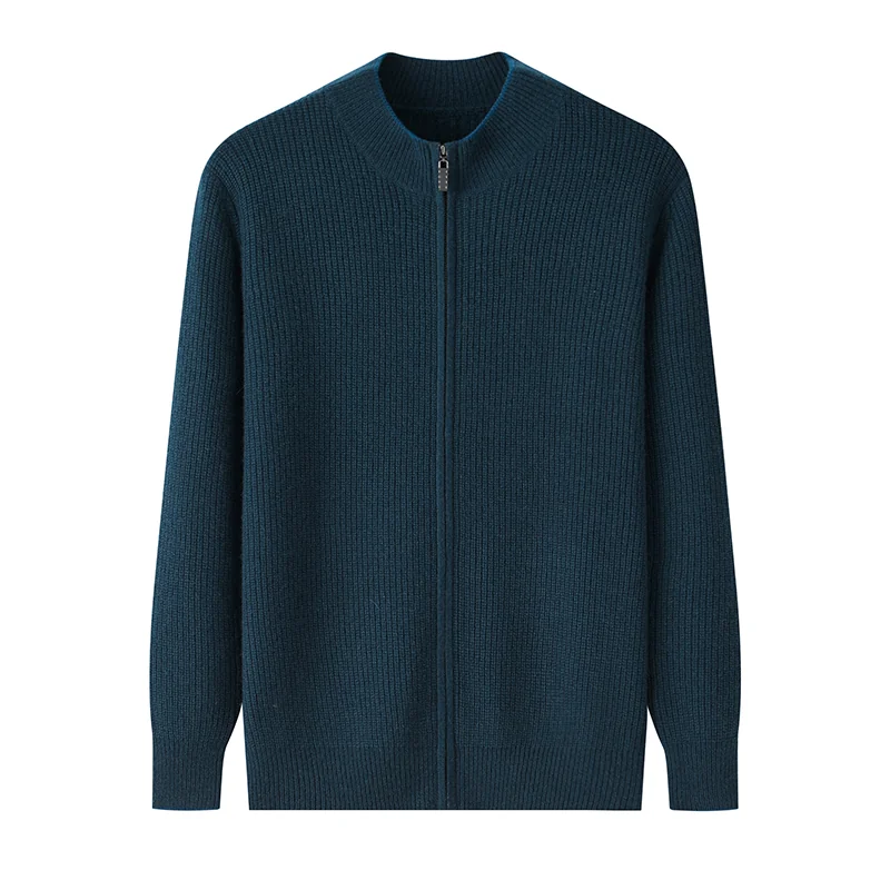 100% Cashmere, Cashmere crew-neck sweater — Grey, 14–15.5µm, Cashmere Garment / Men — detail view 3