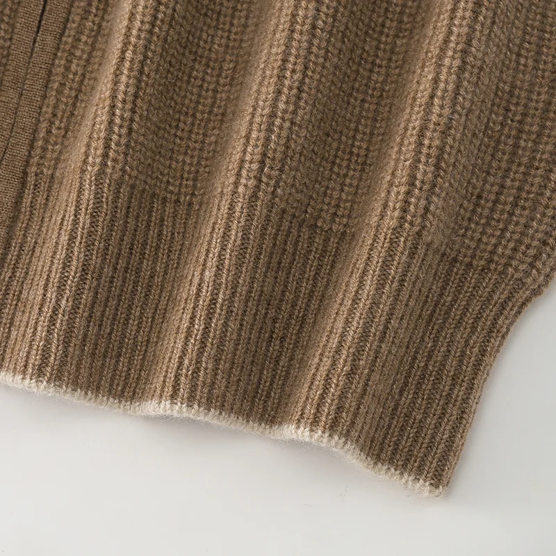 100% Cashmere, Cashmere crew-neck sweater — Grey, 14–15.5µm, Cashmere Garment / Men — detail view 6