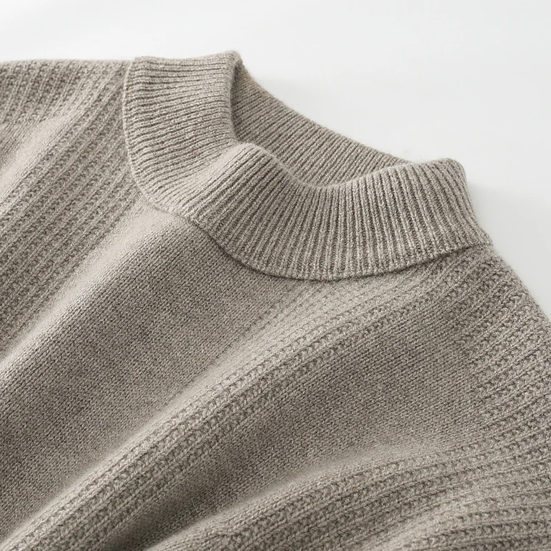 100% Cashmere, Cashmere crew-neck sweater — Grey, 14–15.5µm, Cashmere Garment / Men — detail view 6