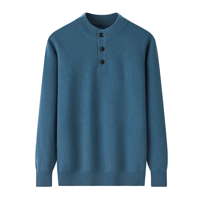 100% Cashmere, Cashmere crew-neck sweater — Grey, 14–15.5µm, Cashmere Garment / Men — detail view 4