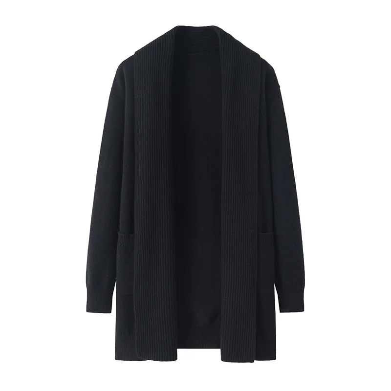 100% Cashmere, Cashmere crew-neck sweater — Grey, 14–15.5µm, Cashmere Garment / Men — detail view 3
