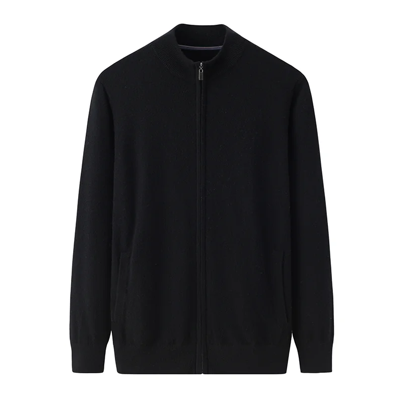 100% Cashmere, Cashmere crew-neck sweater — Grey, 14–15.5µm, Cashmere Garment / Men — detail view 7