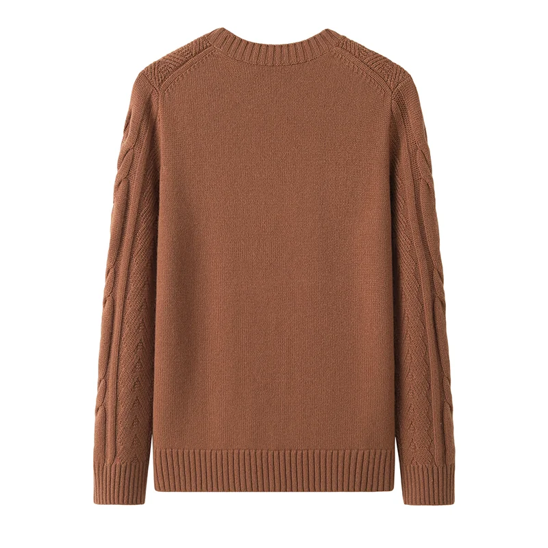 Cashmere crew-neck sweater — Orange — Cashmere Sweaters & Knitwear, 100% Cashmere