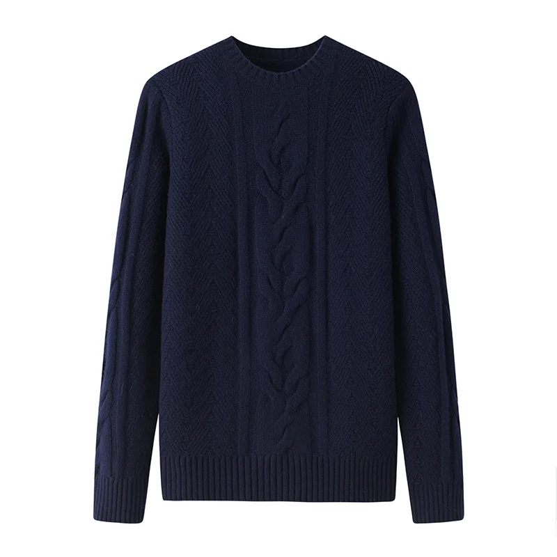 100% Cashmere, Cashmere crew-neck sweater — Orange, 14–15.5µm, Cashmere Garment / Men — detail view 4