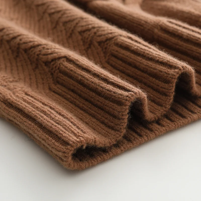 100% Cashmere, Cashmere crew-neck sweater — Orange, 14–15.5µm, Cashmere Garment / Men — detail view 5