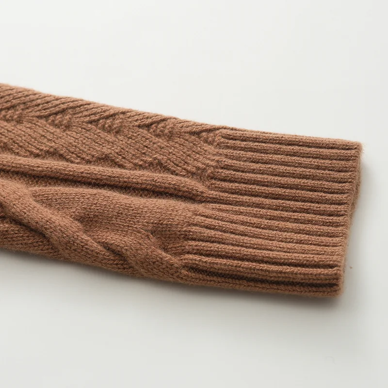 100% Cashmere, Cashmere crew-neck sweater — Orange, 14–15.5µm, Cashmere Garment / Men — detail view 6