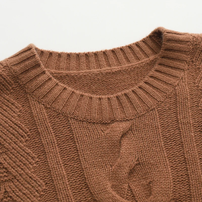 100% Cashmere, Cashmere crew-neck sweater — Orange, 14–15.5µm, Cashmere Garment / Men — detail view 7