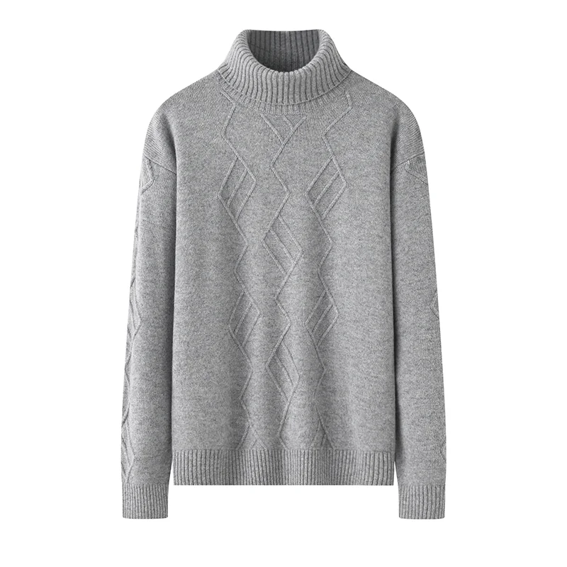 100% Cashmere, Cashmere crew-neck sweater — Green, 14–15.5µm, Cashmere Garment / Men — detail view 3