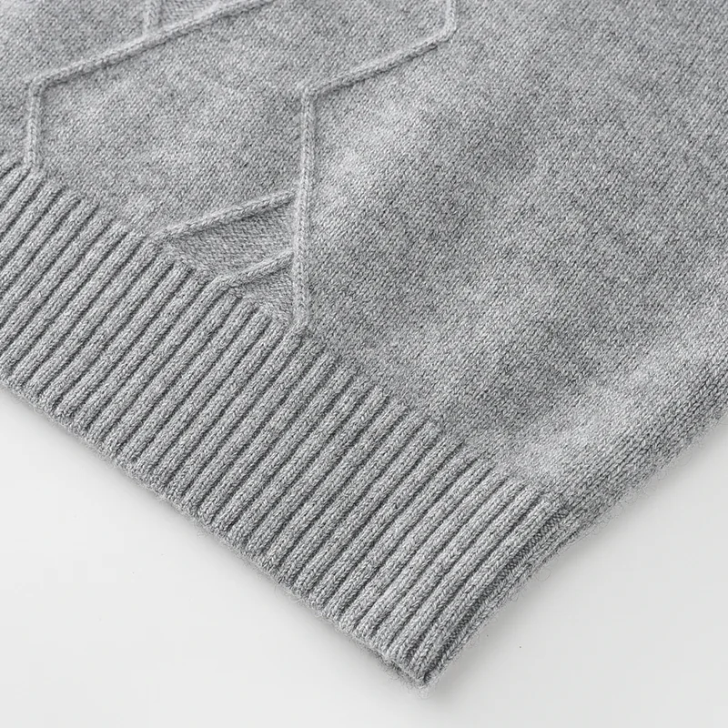 100% Cashmere, Cashmere crew-neck sweater — Green, 14–15.5µm, Cashmere Garment / Men — detail view 5