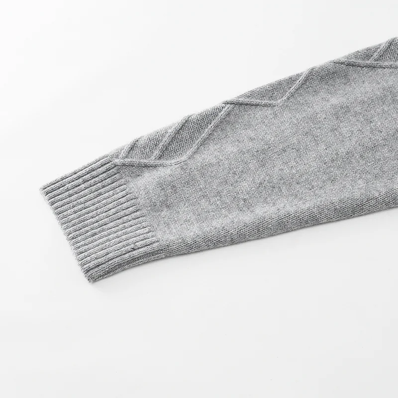 100% Cashmere, Cashmere crew-neck sweater — Green, 14–15.5µm, Cashmere Garment / Men — detail view 6