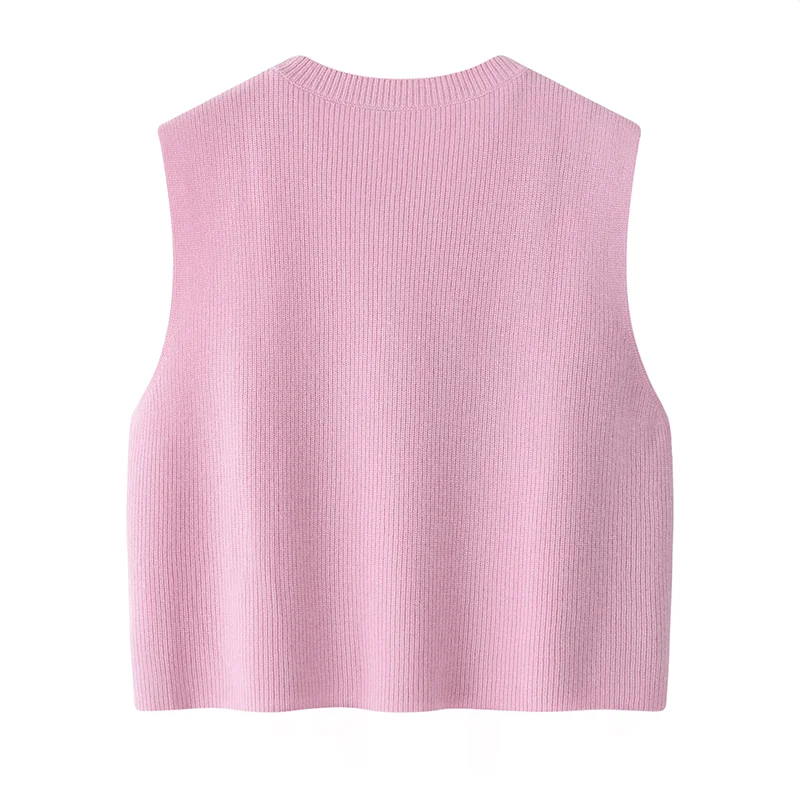 Cashmere crew-neck sweater — Pink Striped — Cashmere Sweaters & Knitwear, 100% Cashmere