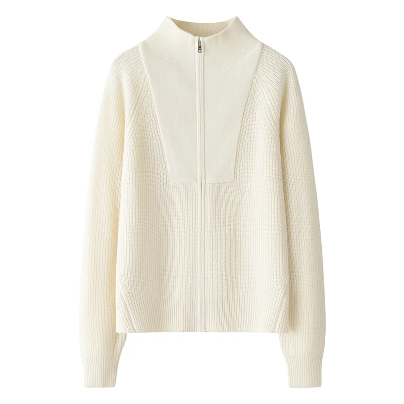 100% Cashmere, Cashmere crew-neck sweater — Grey Striped, 14–15.5µm, Cashmere Garment / Women — detail view 3
