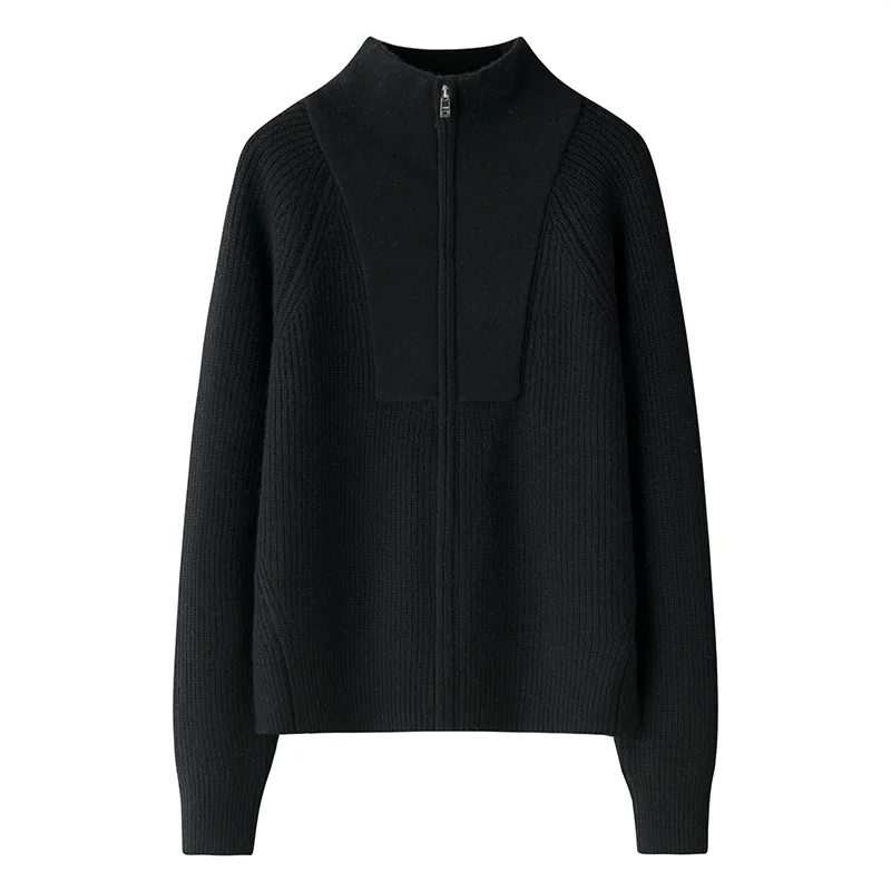 100% Cashmere, Cashmere crew-neck sweater — Grey Striped, 14–15.5µm, Cashmere Garment / Women — detail view 4