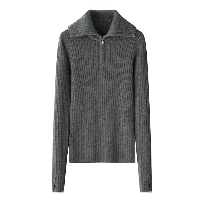 100% Cashmere, Cashmere crew-neck sweater — Grey Two-piece set, 14–15.5µm, Cashmere Garment / Women — detail view 2