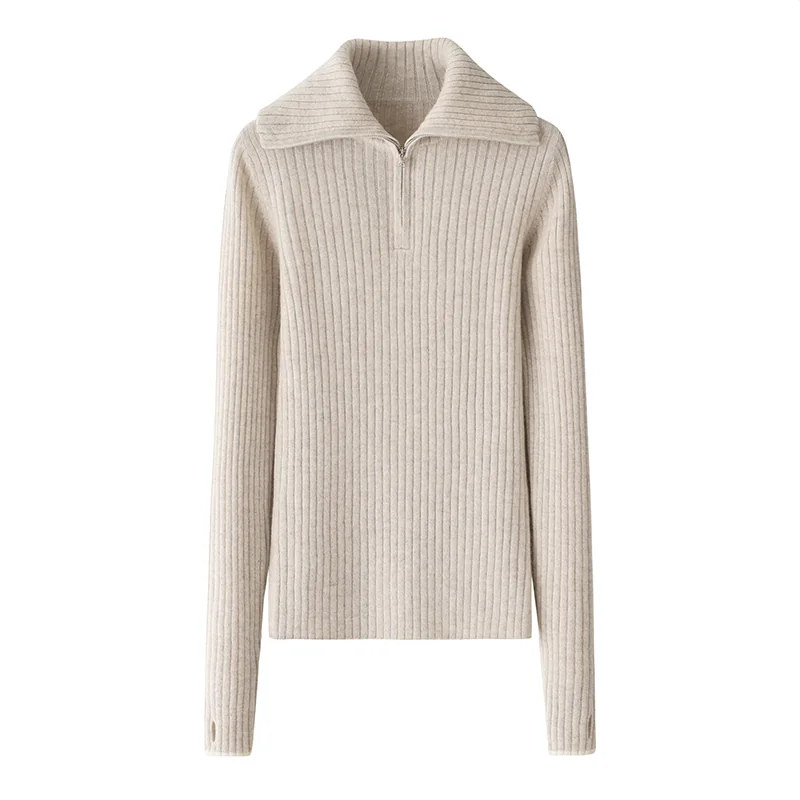 100% Cashmere, Cashmere crew-neck sweater — Grey Two-piece set, 14–15.5µm, Cashmere Garment / Women — detail view 3