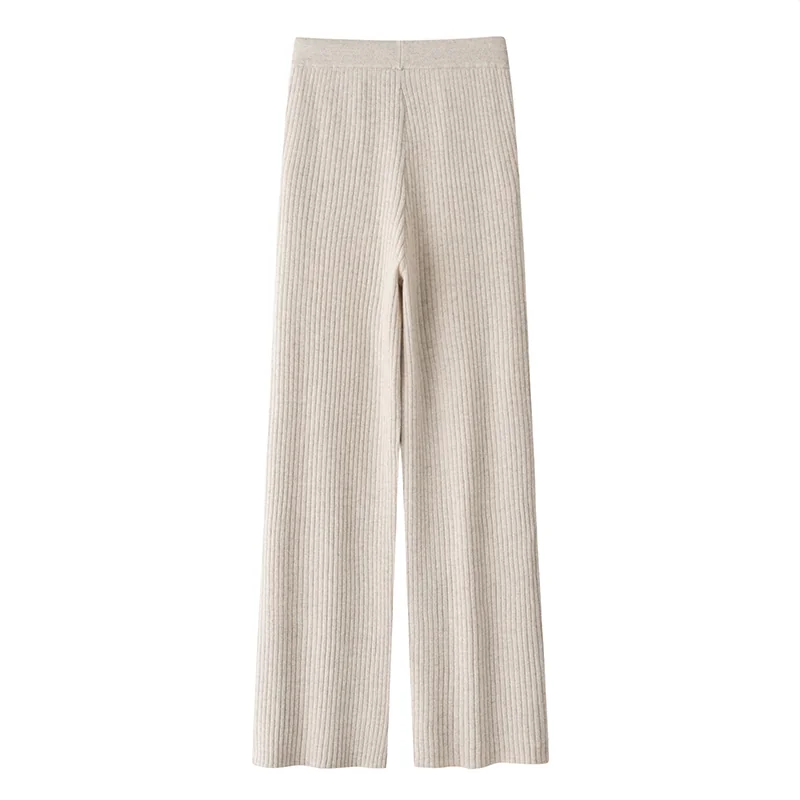 Cashmere knit trousers — Grey Trousers