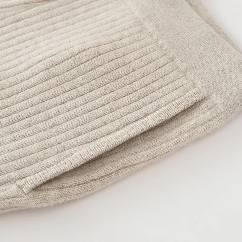 100% Cashmere, Cashmere knit trousers — Grey Trousers, 14–15.5µm, Cashmere Garment / Women — detail view 4