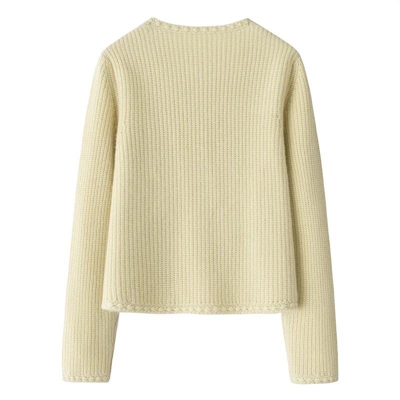 Cashmere crew-neck sweater — White — Cashmere Sweaters & Knitwear, 100% Cashmere