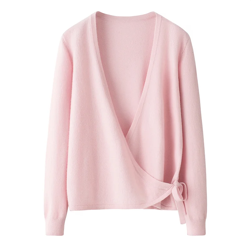 100% Cashmere, Cashmere crew-neck sweater — Grey Colour-block, 14–15.5µm, Cashmere Garment / Women — detail view 3