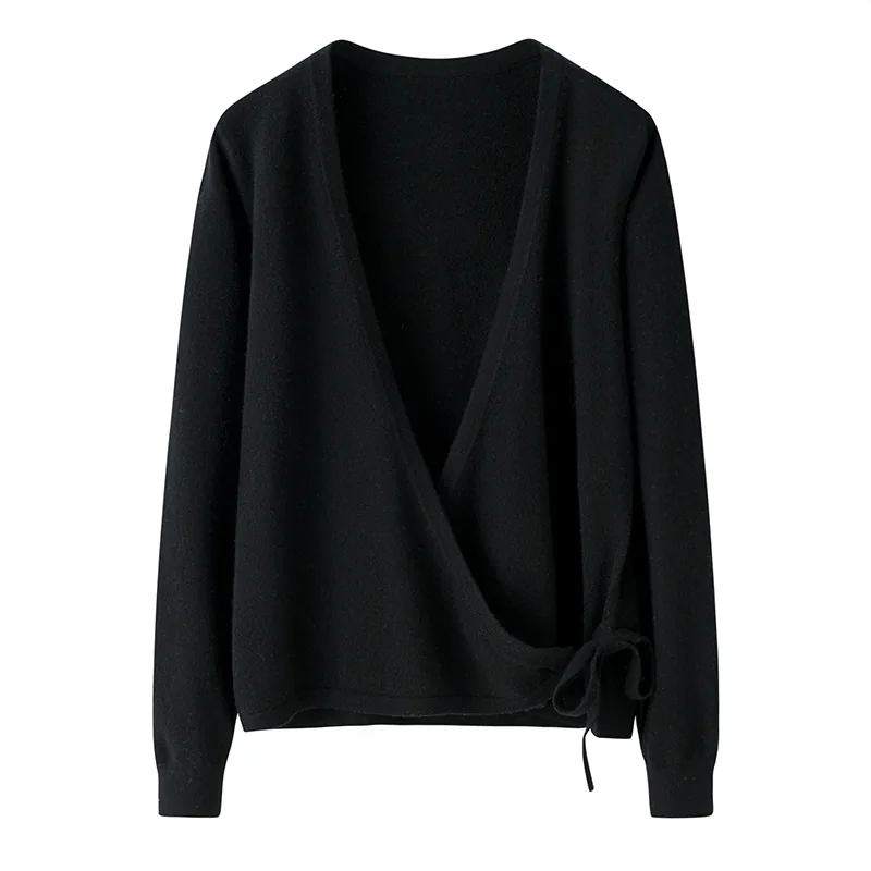 100% Cashmere, Cashmere crew-neck sweater — Grey Colour-block, 14–15.5µm, Cashmere Garment / Women — detail view 4