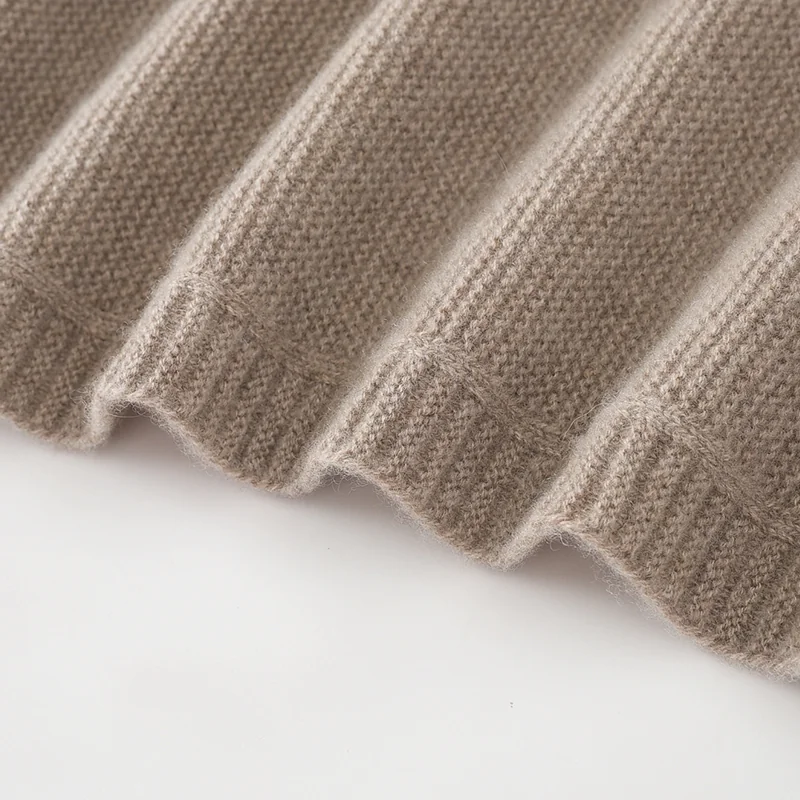 100% Cashmere, Cashmere knit skirt — Beige Skirt, 14–15.5µm, Cashmere Garment / Women — detail view 5