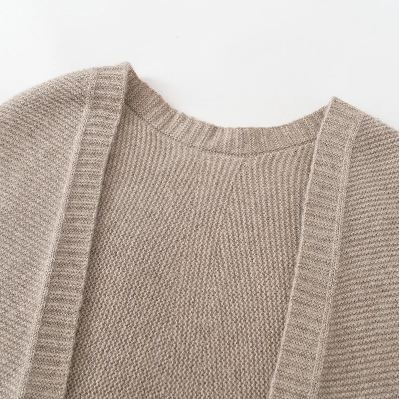 100% Cashmere, Cashmere knit skirt — Beige Skirt, 14–15.5µm, Cashmere Garment / Women — detail view 7