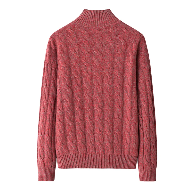Cashmere crew-neck sweater — Pink Colour-block — Cashmere Sweaters & Knitwear, 100% Cashmere