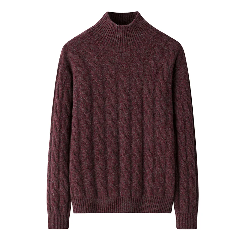 100% Cashmere, Cashmere crew-neck sweater — Pink Colour-block, 14–15.5µm, Cashmere Garment / Women — detail view 2