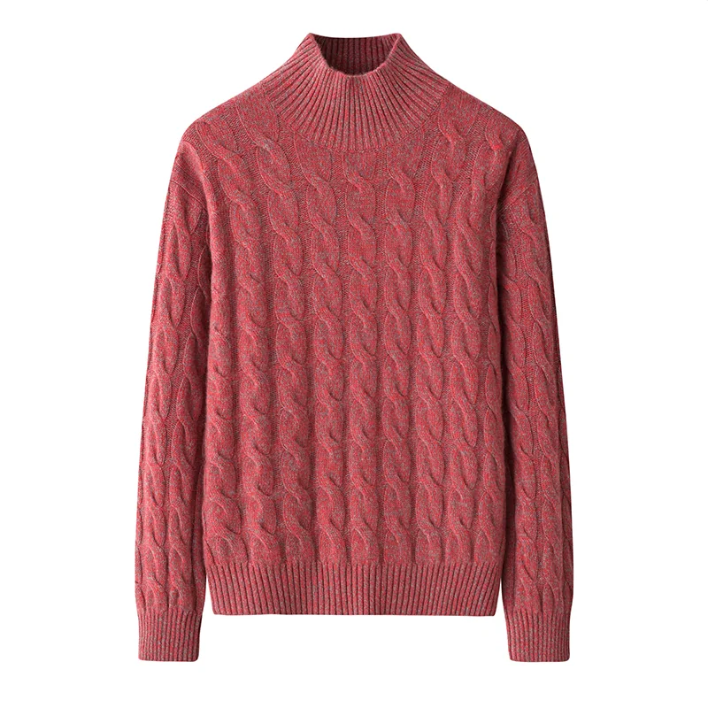 100% Cashmere, Cashmere crew-neck sweater — Pink Colour-block, 14–15.5µm, Cashmere Garment / Women — detail view 3
