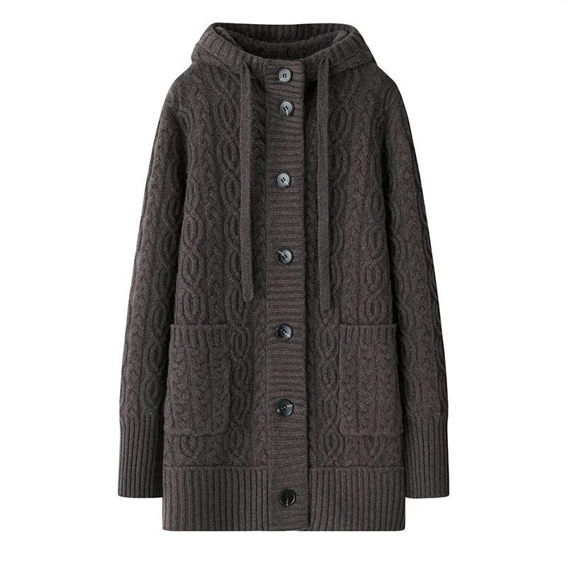 100% Cashmere, Cashmere crew-neck sweater — Camel, 14–15.5µm, Cashmere Garment / Women — detail view 2