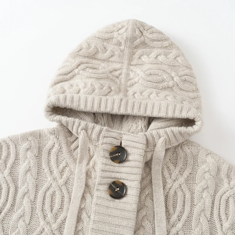 100% Cashmere, Cashmere crew-neck sweater — Camel, 14–15.5µm, Cashmere Garment / Women — detail view 7