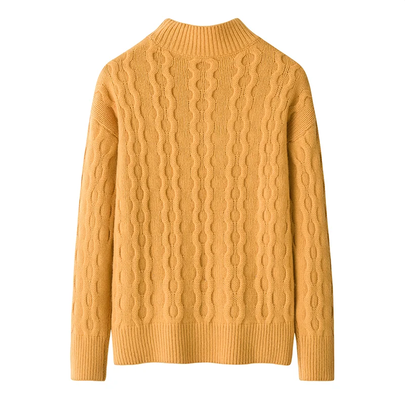 Cashmere crew-neck sweater — Yellow — Cashmere Sweaters & Knitwear, 100% Cashmere
