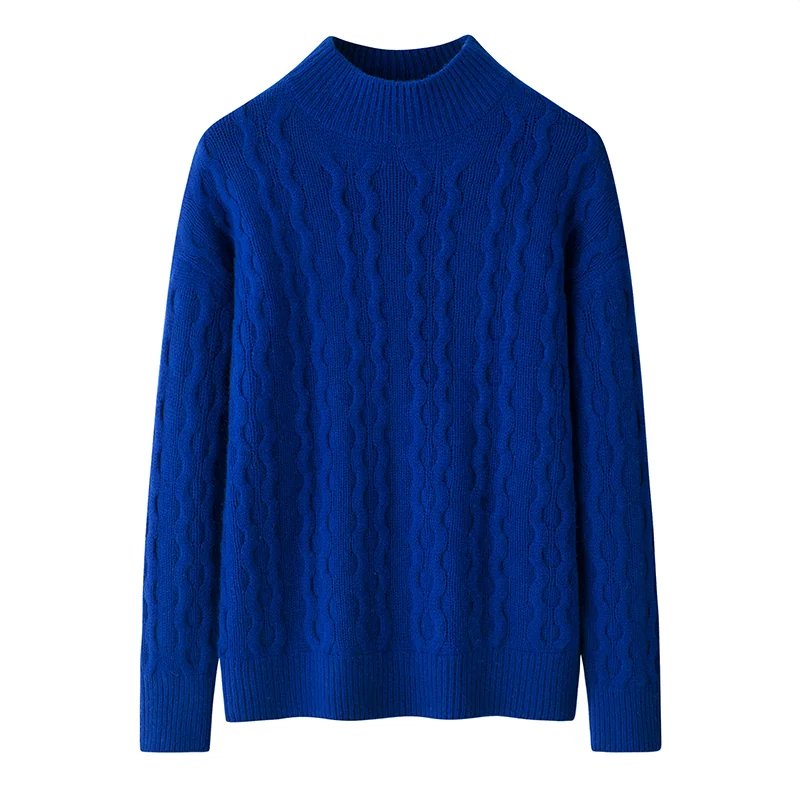 100% Cashmere, Cashmere crew-neck sweater — Yellow, 14–15.5µm, Cashmere Garment / Women — detail view 3