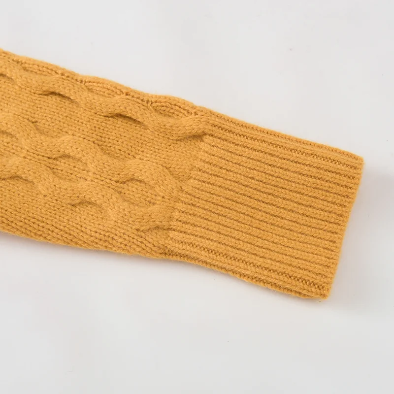 100% Cashmere, Cashmere crew-neck sweater — Yellow, 14–15.5µm, Cashmere Garment / Women — detail view 9