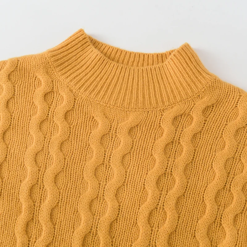 100% Cashmere, Cashmere crew-neck sweater — Yellow, 14–15.5µm, Cashmere Garment / Women — detail view 10