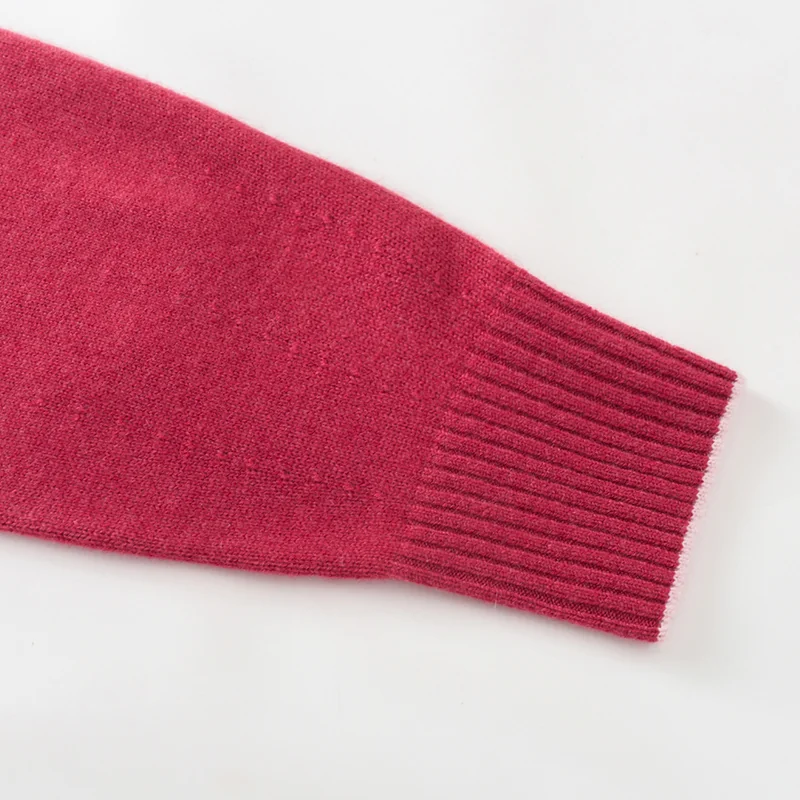 100% Cashmere, Cashmere crew-neck sweater — Red, 14–15.5µm, Cashmere Garment / Women — detail view 4