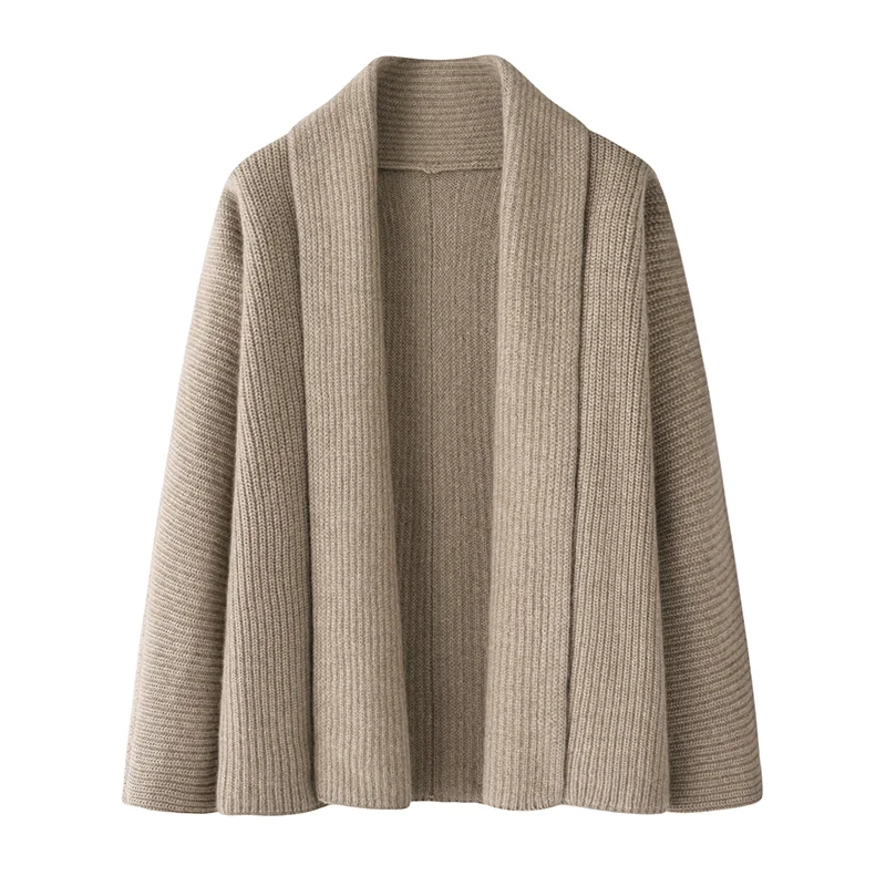 100% Cashmere, Cashmere crew-neck sweater — Camel, 14–15.5µm, Cashmere Garment / Women — detail view 2
