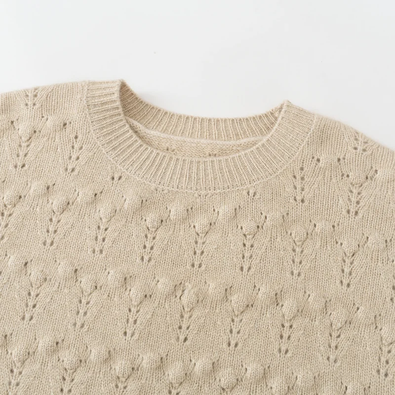 100% Cashmere, Cashmere sleeveless vest — Beige Sleeveless vest, 14–15.5µm, Cashmere Garment / Women — detail view 5