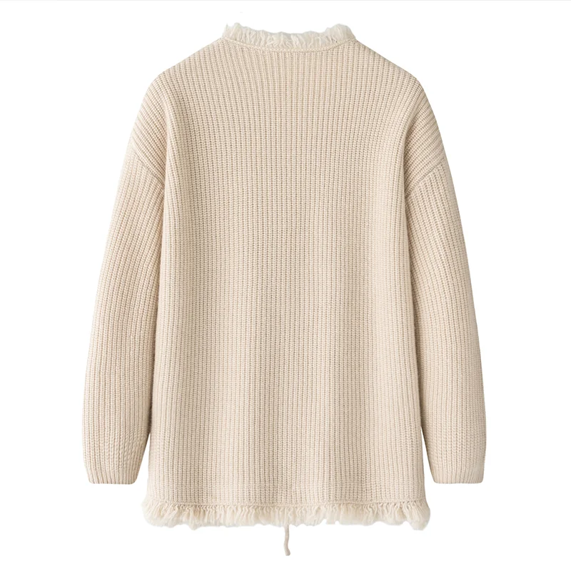 Cashmere crew-neck sweater — Beige — Cashmere Sweaters & Knitwear, 100% Cashmere
