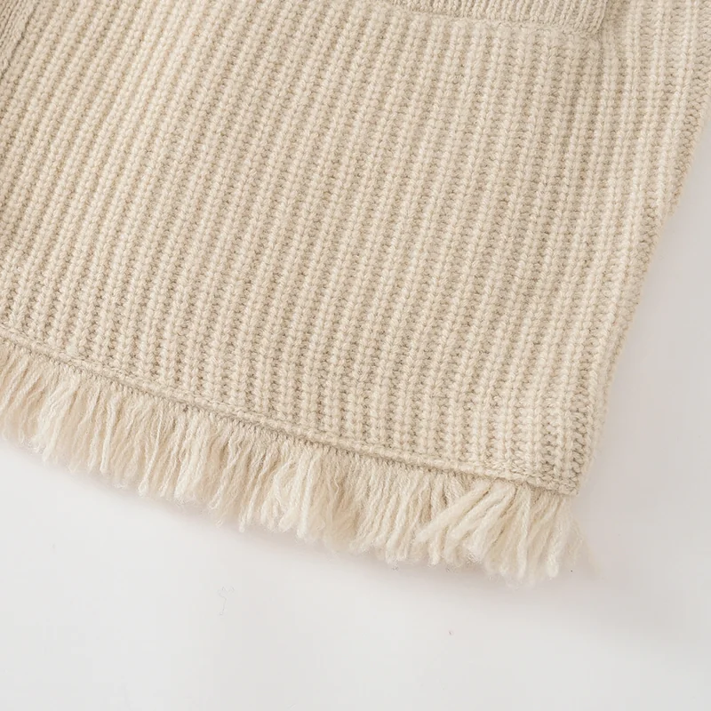 100% Cashmere, Cashmere crew-neck sweater — Beige, 14–15.5µm, Cashmere Garment / Women — detail view 3
