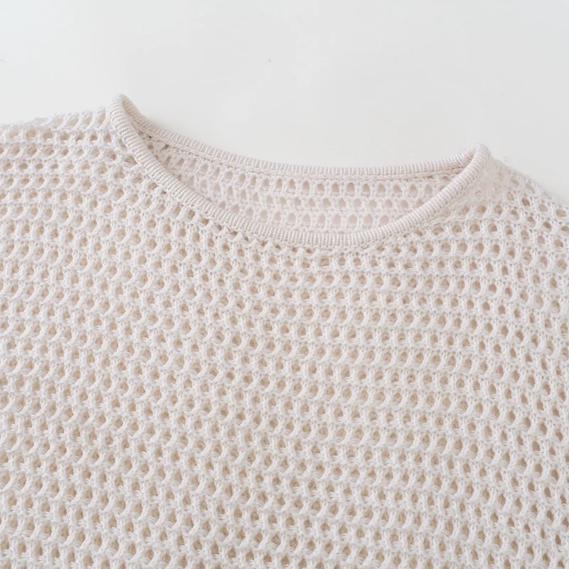 100% Cashmere, Cashmere crew-neck sweater — White, 14–15.5µm, Cashmere Garment / Women — detail view 5