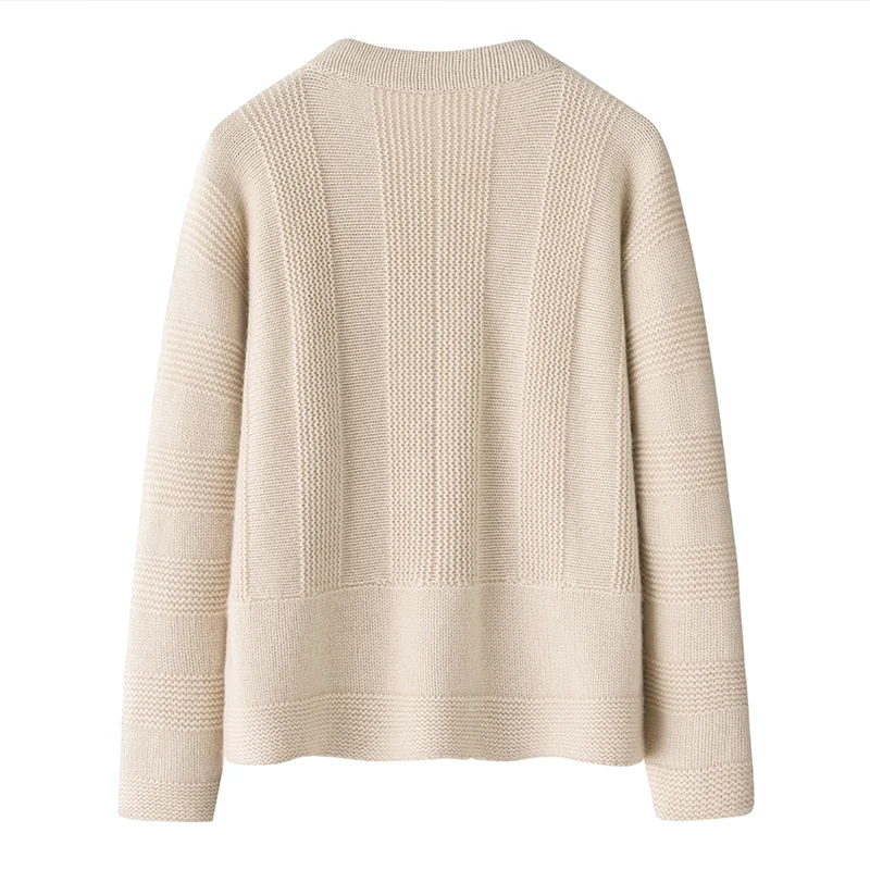 Cashmere crew-neck sweater — Beige — Cashmere Sweaters & Knitwear, 100% Cashmere