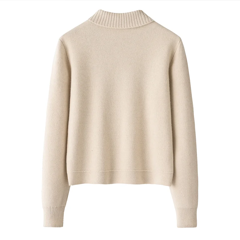 Cashmere crew-neck sweater — Beige — Cashmere Sweaters & Knitwear, 100% Cashmere